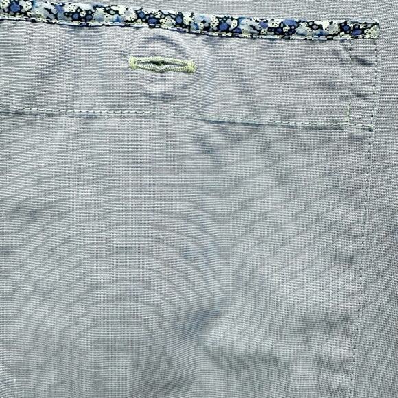 Ted Baker set of 2 men's short sleeve button up tops Size 3 magenta Size 4 blue - Picture 13 of 16